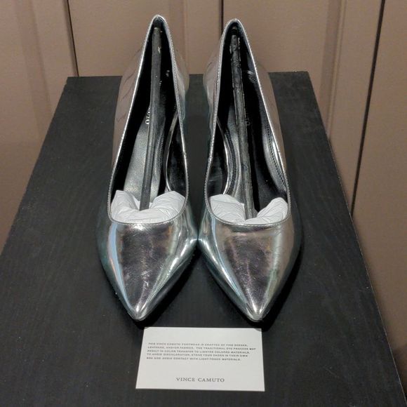 Vince Camuto Shoes - Used Vince Camuto Women's Hailenda Flare Pump, Silver, 8.5 Used